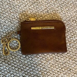 Steve Madden Brown Leather Keychain Pouch